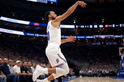 斯蒂芬库里NBA比赛中三分投篮瞬间